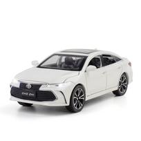 1/24 TOYOTA Avalon Toy Car for Children Diecast Metal Model Miniature Sound Light Doors Openable Collection Gift for Kids raudona