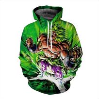 Dragon Ball Hoodie Men's Fashion Super Saiyan BROLI Printed Cosplay 3D Anime DragonBall Pullover Sweatshirts XXS green