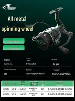 Micro Long Cast Spinning Fishing Reel with Angled Metal Line Cup black