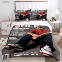 Casal Eminem Music All Season Duvet Cover Comforter Bedding Sets Soft Quilt Cover And Pillowcases Boys Single/Double/Queen/King EU Single(135*200cm)3pcs gray