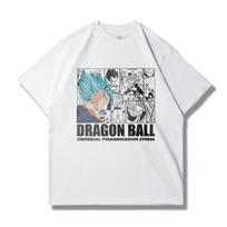 Dragon Ball Shortsleeved Tshirt for Men and Women Loose Shoulder Heavy Cotton Printing Trend Sports and Leisure Popular Top 4XL white