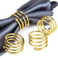 Metal Double Bead Cross Spring Napkin Ring for Elegant Table Settings gray