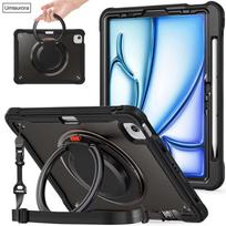 For IPad Mini 7 Air 6 5 4 10.9 Pro 11 12.9 13 Inch M4 Tablet Case Rotation Hand Ring Shoulder Strap Stand Shockproof Cover Funda IPad Mini6 8.3 inch