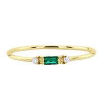 Women Cubic Zirconia Inlaid Band Finger Ring Wedding Engagement Jewelry Gift US 6 žalia