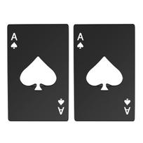 2Pcs Poker Card Bottle Opener Stainless Steel Ace of Spades Beer Bottle Opening Tool Kitchen Gadget Seniors Arthritis Chef Gift juoda