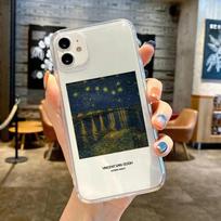 Ins Van Gogh Starry Night Iris Transparent Shockproof Phone Case for iPhone 17 17E 16 15 14 13 12 11 Pro Max Soft Cover Shell iphone 13 Pro white