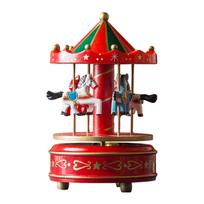 Christmas Wooden Carousel Music Box Xmas Showpiece for New Year Gifts Sturdy balta