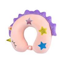 Kids Travel Pillow Memory Foam Neck Support Pillow Cute Animal Pattern Portable Travel Pillow rožinė