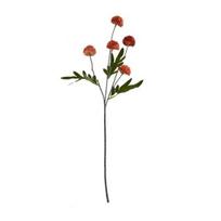 Artificial Pompon Mum 5 Heads Faux Mini Chrysanthemums brown