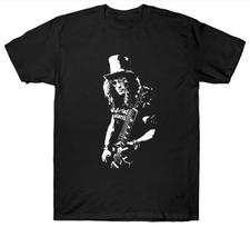 Slash Guitar 1970S 1980S Retro Guitarist Rock and Roll T Shirt Short Sleeve 100 Cotton Casual Tshirts Loose Top Size S3XL S black