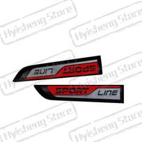 ICPG4 2PCS Metal Car Styling Sport Line Sticker Badge Car Body Side Emblem For Skoda Octavia Rapid Kodiaq Karoq Fabia Kamiq Superb black
