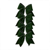 4pcs Kawaii Bowknot Xmas Tree Ribbon Velvet DIY Hanging Pendant Creative Wreath Ribbon Decor Party Decor tamsiai žalia spalva