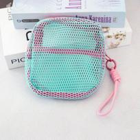 Grid Tofu Bag - Portable Storage Bag - Net Fabric Small Makeup Bag - Portable Small Handbag žalia