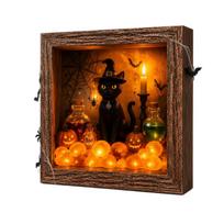 Halloween 3D Shadow Box with LED Lights - DIY Kit for Home Decoration one size
