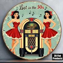 Retro 1950s Rock n Roll Dancer Metal Wall Art Poster Vintage Cafe Decor