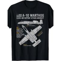 A-10 Warthog Thunderbolt II Aircraft Airplane Blueprint Fact T-Shirt Men'S T-Shirt Funny Perfect for Home|Outdoor|Work|Gifting (Birthdays|Mother'S S gray