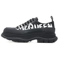 Alexander McQueen Graffiti Tread Slick Lace Up Shoes 'Black White' 711108WIAT61070 41 black