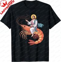 Holy Shrimp Meme Parody Design Tshirt Casual Y2k Funny Shirt Print On Deunisexd Cotton Unisexs Tshirts Camisas S