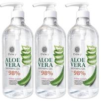 Dewy Aloe Vera 98 Soothing Gel 1L 3 pcs Aloe Gel Moisture Soothing Hydrating Gel Cream white