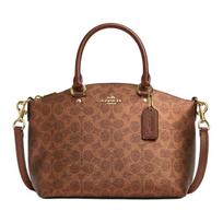 COACH SadieSignature Signature Coated Canvas With Cross Grain Leather Handbag Large Women's Brown CCM71-IMYGQ One Size 1 brown