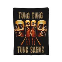 Tralalero Tralala Meme And Tung Tung Sahur Flannel Throw Blankets Italian Brainrot  Blankets for Home Office Super Warm Bed Rug 75x100cm (30x40inch)
