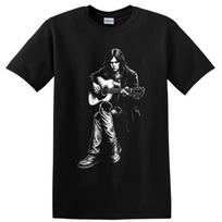 Neil Young Guitarist Silhouette T Shirt Classic Rock Music Fan Concert Tee Art L black