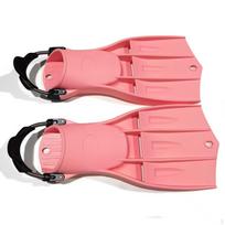 Adjustable Diving Fins TPE Rubber Scuba Flippers Long Blade for Adult Pink S pink