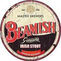 Vintažinis Beamish Tikras Airiškas Stout Apvalus Metalinis Ženklas Retro Baras Pub Kaimiškas Skardos Plokštė Sienų Dekoras Vyro Urvui Namų Dekoravimas 20x20cm(8x8inch) red