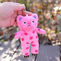Kawaii katės pliušinis raktų pakabukas Mielas kuprinės pakabukas Pūkuoti minkšti minkšti žaisliukai Raktų pakabukas Automobilio rakto sagtis Aksesuarai Mergaitei Moteriai rožinė raudona spalva