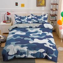 Camo Duvet Cover Set Vibrant Camouflage Lattice Like Service Theme Modern Design King Size For Boys Girl Polyester Bedding Set EU single(135x200cm) gray