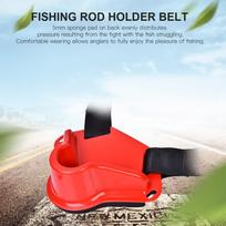 Boat Rock Fishing Rod Pole Holder Adjustable Waist Fighting Belt Tackle Accessories (Red) Red white