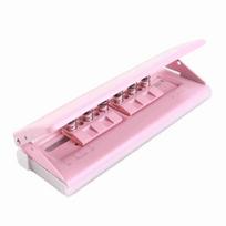 6 Hole Punch Pink Anti Slip Metal Structure Adjustable 6 Hole Spacing Paper Binding Planner Inserts Hole Punch white