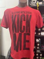 Sleeping With Sirens Kick Me Kellin Quinn Raudono Roko Marškinėliai 2XL Warped Tour Unisex Marškinėliai L red