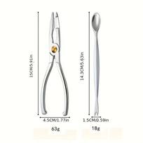 Premium Crab Consumption Set-Robust Zinc Alloy Crab Leg Cracker And Spoon,Long-Lasting Seafood Shell Opener,Convenient Eating Tools for Home /Dining 2pcs