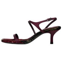 ZARA Satino Sandalai su Kulniuku ir Kulkšnies Dirželiu Bordo Spalvos Moteriški 1135941038 38 black