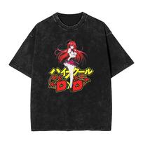 High School DxD Rias Gremory Anime Graphic Unisex Heavy Cotton Vintage Black Streetwear T-Shirt L