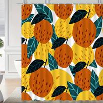 Citrus Bliss Shower Curtain: Embrace The Vibrant Lemon Design, Soft Fabric, And Sunny Vibes For Your Bright Bathroom W60H190(CM)-1 Pcs