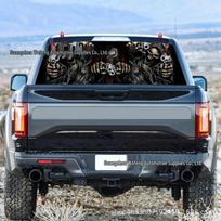 Grim Reaper Skull Rear Window Decal for Cars & Trucks 135*36CM gray
