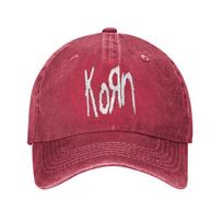 Music Rock Korn Band Denim Fabric Cap Casual Baseball Caps Adjustable Hat Summer Unisex Baseball Hats One Size pink
