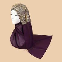 Southeast Asia Ethnic-Style Beaded Chiffon Gauze Scarf / Headscarf