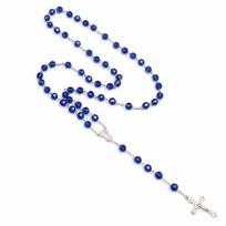 Catholic Rosary Cross Pendant Necklace Long Chain 8mm Beads Rosary Necklace Crystal Beads Religious Crucifix Pendant Chain