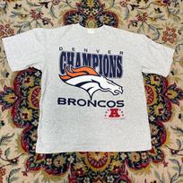 Vintage 1998 Denver Broncos Champions NFL AFC Graphic T-Shirt Grey Size M M white
