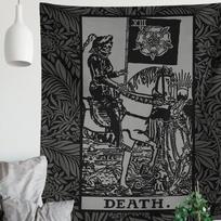 Tapestry Tarot Card Death Black and 100X70CM gray