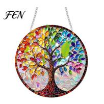Stained Glass Style Suncatcher Window Hanging, Colorful Sun Catchers for Wall Windows, Durable Acrylic Decor Hanging with Chain Women Wife Aunt B gray