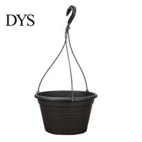 Garden Flower Pot Plant Fall Resistant Eco-friendly Resin Basket Black Hanging for Outdoor tamsiai pilka spalva
