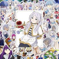10 30 50110Pcs New Anime Frieren: Beyond Journey'S End Stickers Funny Cartoon Decals Diy Laptop Luggage Phone Sticker Toy Gift gray