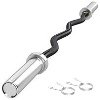 120cm EZ Barbell Bar for 5cm Weight Plates, with Spring Clips, 8kg 120 x 5 x 5 cm