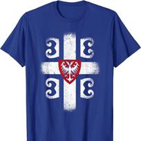 Serbia Coat of Arms Cross Flag Srbija Gift for Serbs T Shirt High Quality Cotton Large Sizes Breathable Top Casual Tshirt S