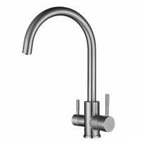 304 nerūdijančio plieno virtuvės maišytuvas: Dviguba karšto/šalto vandens sistema su filtru daržovių plovimo praustuvei +60CM Pipe