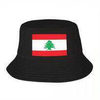 Custom Lebanon Flag Bucket Hat for Women Unisex Print Summer Beach Sun Camping Cap red